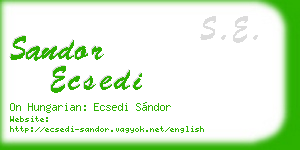sandor ecsedi business card